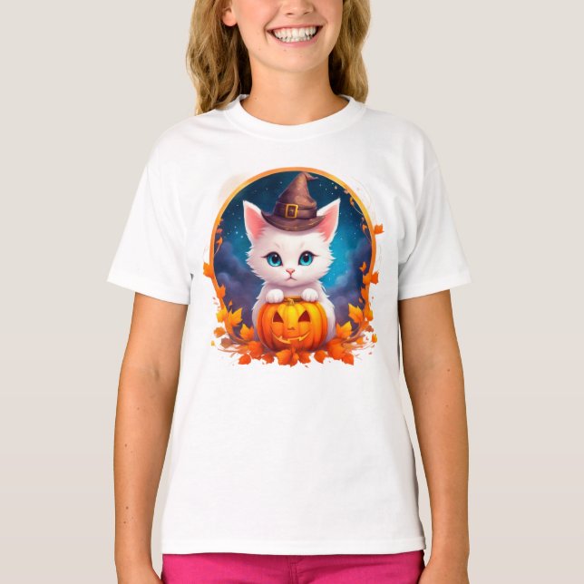 T-shirt Vibrant cute kitten halloween (Devant)