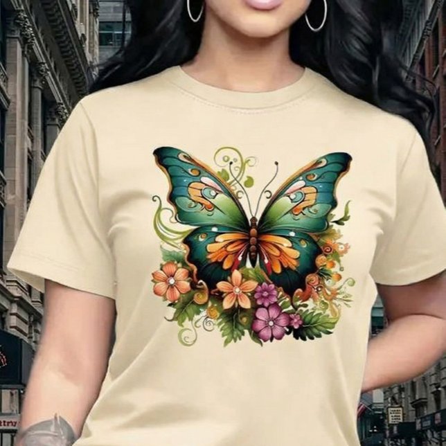 T-shirt Vibrant Enchanted Butterfly & Floral Garden  (Créateur téléchargé)