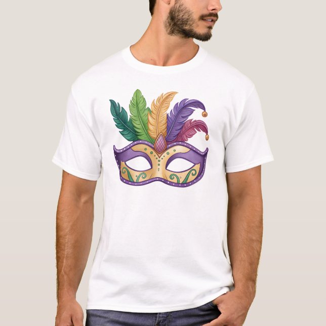T-shirt Vibrant Feathered Carnival Mask (Devant)