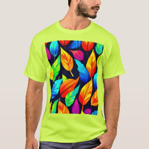 T-shirt Vibrant Feuilles d'automne Motif