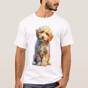 T-shirt Vibrant Fourrure Tourbillonnante Chien Golden Dood