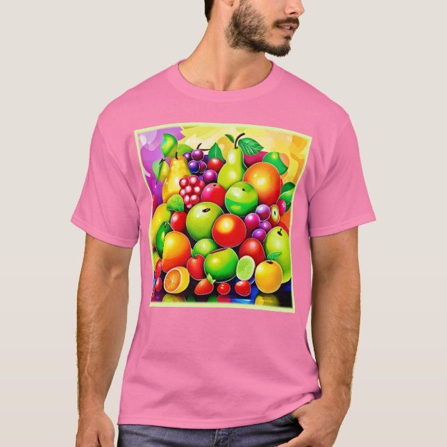 T-shirt Vibrant fruits Medley Art (Devant)