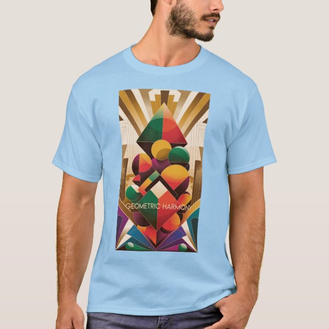 T-shirt Vibrant Futuristic Art Deco Illustration (Devant)