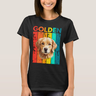 T-shirt Vibrant Golden Retriever Retro Design
