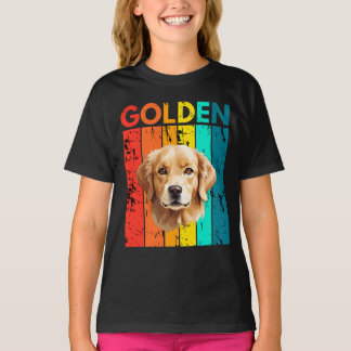 T-shirt Vibrant Golden Retriever Retro Design