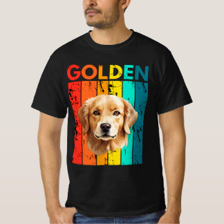 T-shirt Vibrant Golden Retriever Retro Design