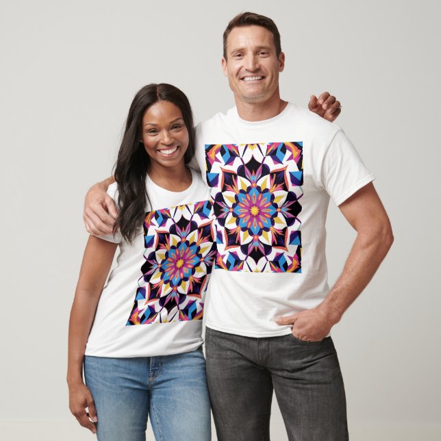T-shirt Vibrant Kaleidoscope Mandala Pattern (Unisexe)