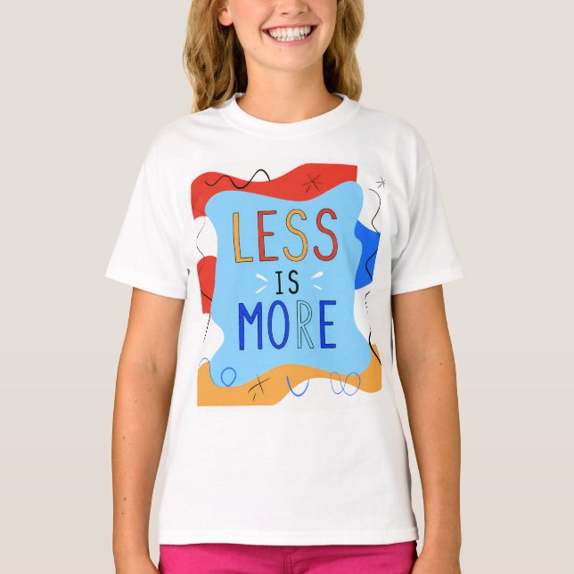 T-shirt Vibrant "Less Is More" Abstract Graphic (Devant)