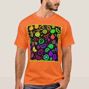 T-shirt Vibrant Neon Fruits Motif Art