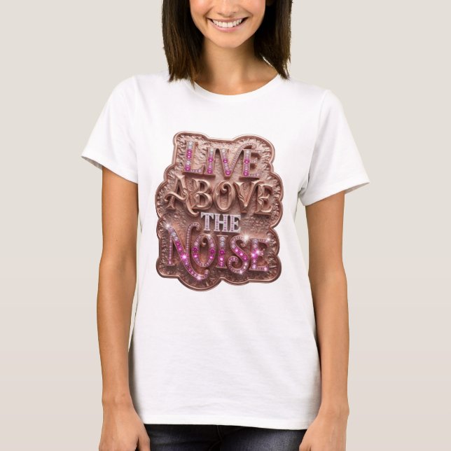 T-shirt Vibrant Or LIVE AU-DESSUS DU BRUIT Statement Tee (Devant)