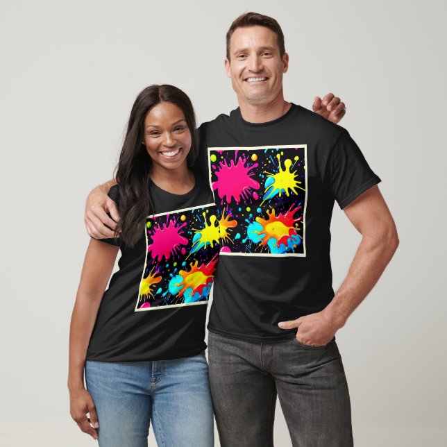 T-shirt Vibrant Paint Splatter Art Burst (Unisexe)