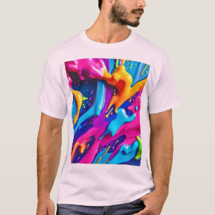 T-shirt Vibrant Peinture de néon Splatter Abstrait