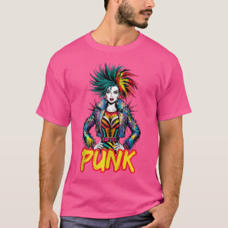 T-shirt Vibrant Punk Art Punk Girl For A Rebels