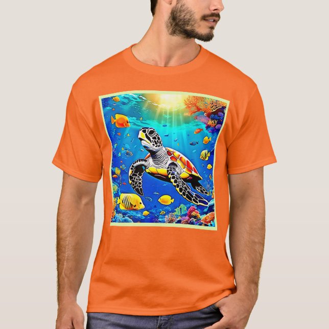 T-shirt Vibrant Turtle Reef Life (Devant)