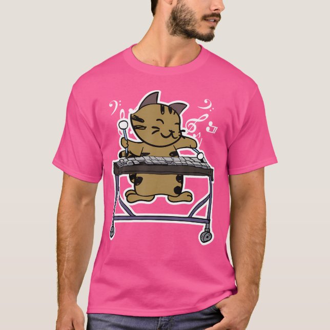 T-shirt Vibraphone Jouer Kitty Cat Jazz Cat Marimba (Devant)