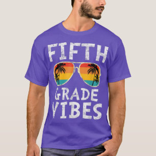 T-shirt Vibrations de cinquième année Retour à l'école rét