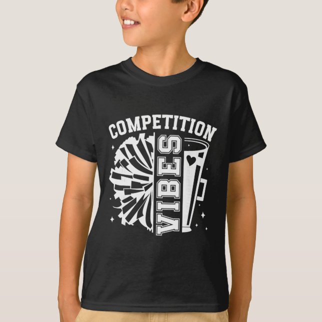 T-shirt Vibrations de compétition Cheer Comp Day Cheerlead (Devant)
