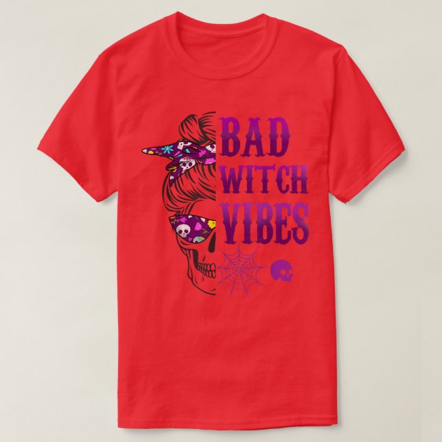 T-shirt Vibrations de mauvaise sorcière Halloween  (Design devant)