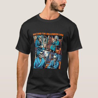 T-shirt Vibrations d'Halloween Squelette Effrayant en atte