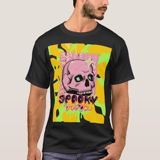 T-shirt Vibrations Effrayantes – Design Esthétique de Crân (Devant)