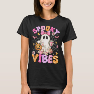 T-shirt Vibrations Effrayantes Fantôme Rétro Groovy Hallow