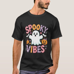 T-shirt Vibrations Effrayantes Fantôme Rétro Groovy Hallow