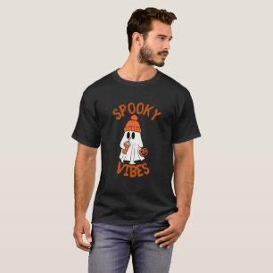 T-shirt vibrations effrayantes Halloween fantôme mignon