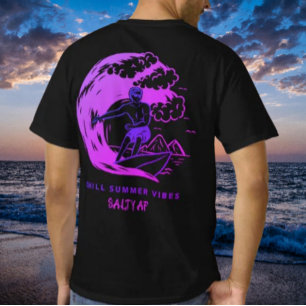 T-shirt Vibrations estivales décontractées Violet par Salt