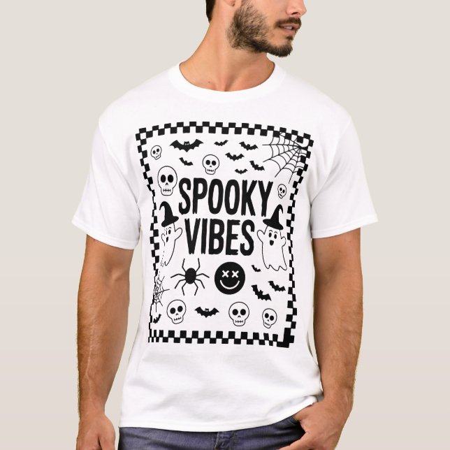T-shirt Vibrations Flippantes Rétro Halloween (Devant)