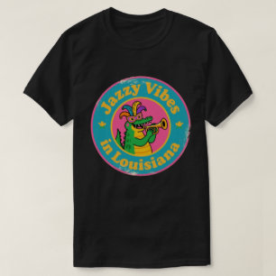 T-shirt Vibrations Jazzy_ Alligator de Louisiane avec Masq