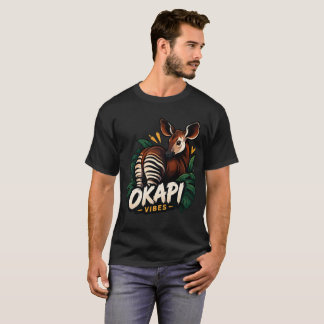 T-shirt Vibrations Okapi Art de la Jungle Faunique Rare