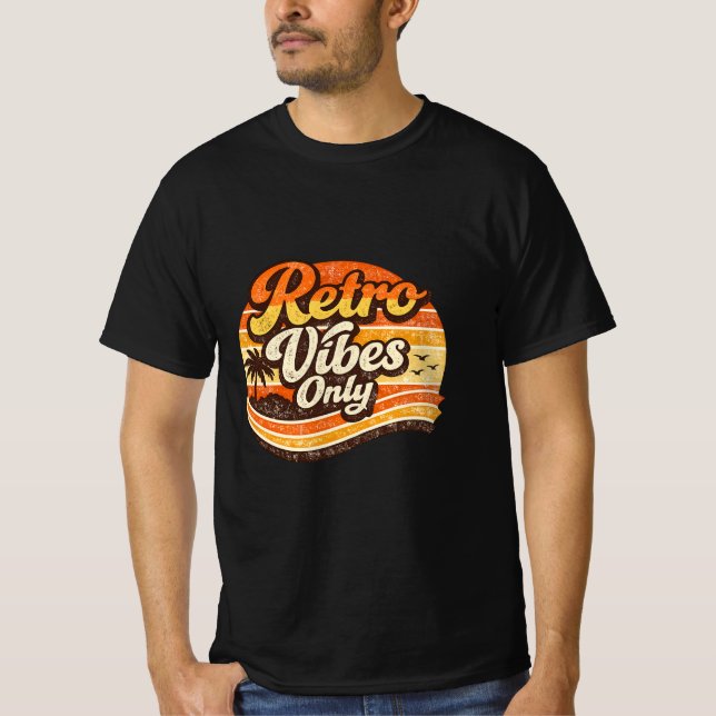 T-shirt Vibrations rétro : Conception de vibrations rétro  (Devant)