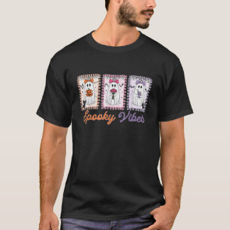 T-shirt Vibrations Rétro Effrayantes Fantôme Halloween Fan