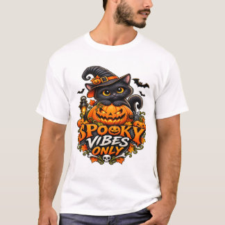 T-shirt Vibrations Sombres Uniquement – Joli Chat Noir Hal
