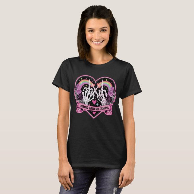 T-shirt Vibrer avec mes démons (Devant entier)