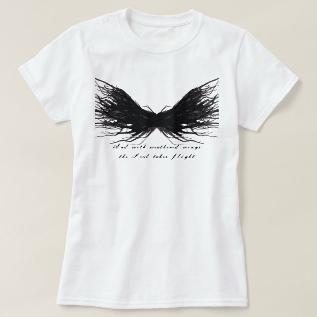 T-shirt Vices Abstract Black Wings Alcohol Ink Art (Design devant)