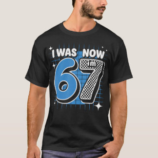 T-shirt Vichy Bleu J'avais 6 ans Maintenant J'ai 7 Ans Gar