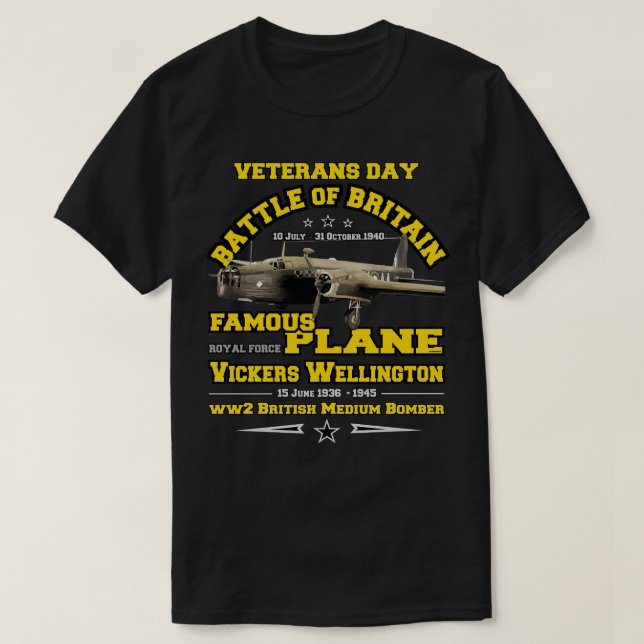 T-shirt Vickers Wellington British Medium Bomber 2ÈME GUER (Design devant)