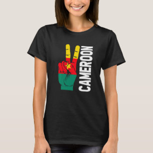 T-shirt Victoire Deux Doigts Cameroun Drapeau Patriotique