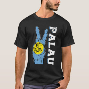 T-shirt Victoire en détresse deux doigts Palau Drapeau Pat