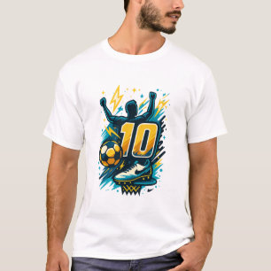 T-shirt Victoire Numéro 10 Soccer Tee - Bold Lightning Sty