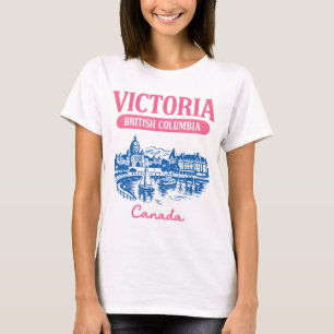 T-shirt Victoria BC Canada Mignon Ciel Ligne Art de Ville