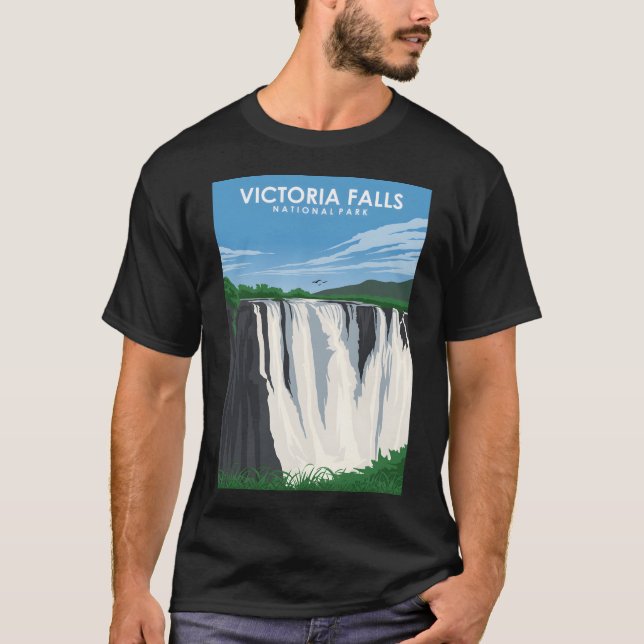 T-shirt Victoria Falls National Park Zambie Africa Travel (Devant)