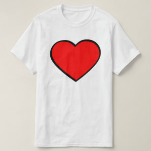 T-shirt vide de nom d'insertion de coeur