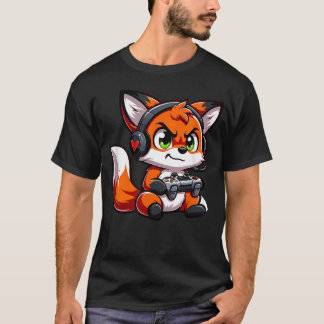 T-shirt Vidéo de jeu drôle de renard rouge