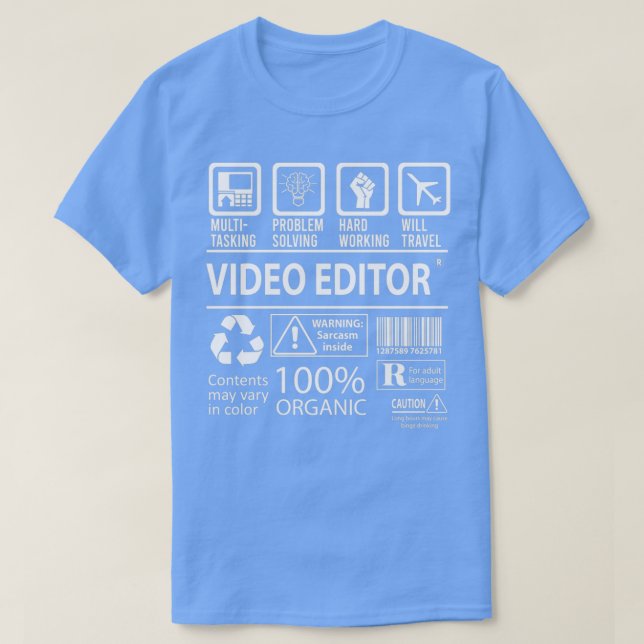 T-shirt Video Editor Multitasking Job Gift Item (Design devant)