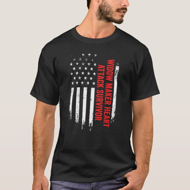 T-shirt Vidéo-femme Maker Heart Attack Survivor American F (Devant)