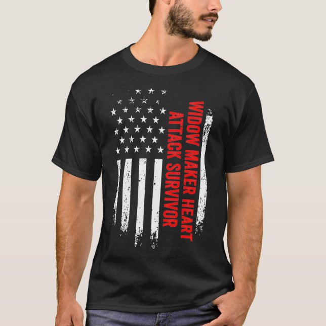 T-shirt Vidéo-femme Maker Heart Attack Survivor American F (Devant)