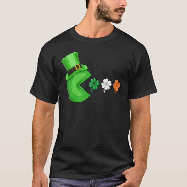 T-shirt Vidéo Game Clovers Jour de la Saint Patrick Gamer  (Devant)