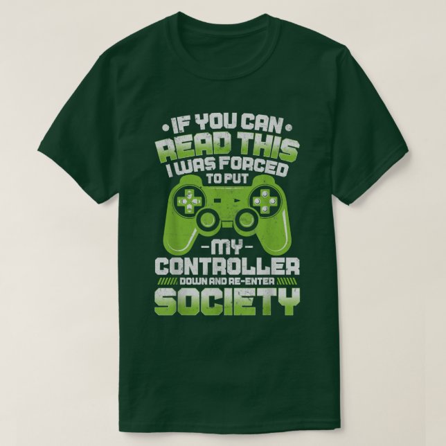 T-shirt Video Game Controller Gamer Tees Men Kids Boys Fun (Design devant)